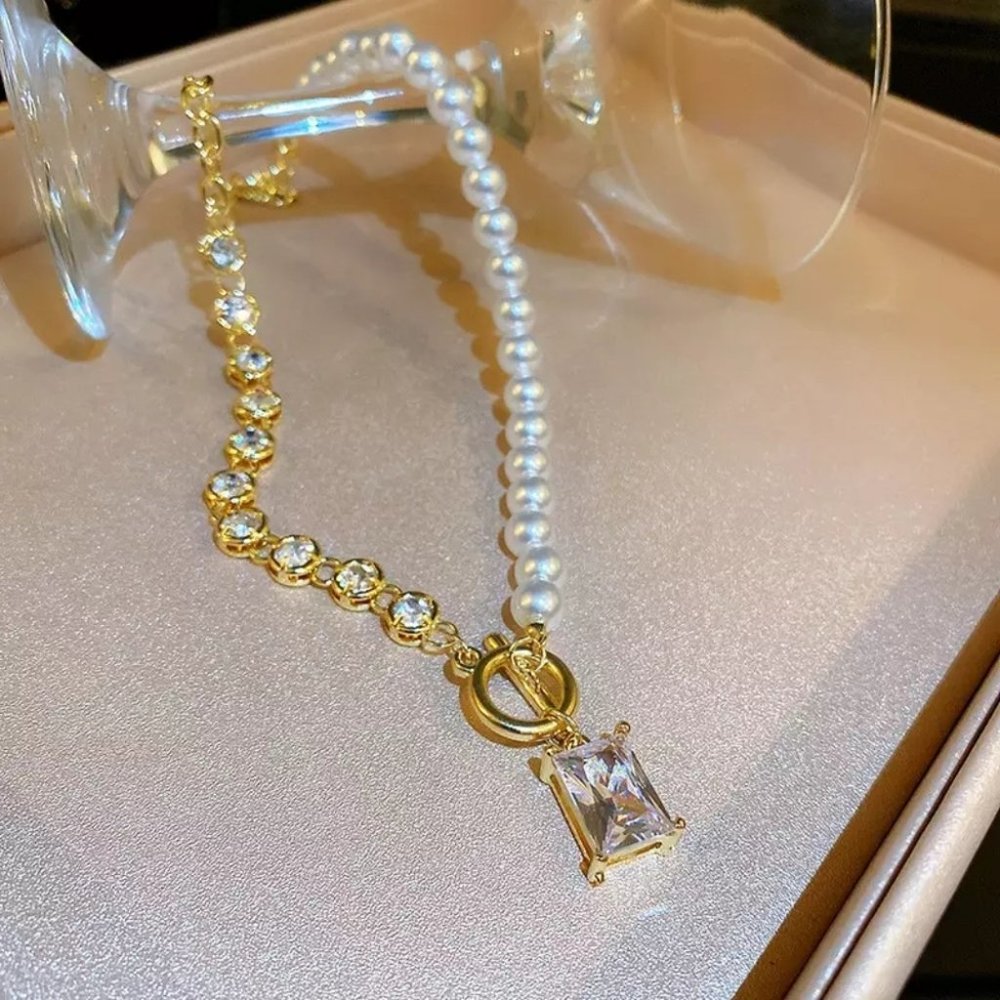 ***NEW 18K GOLD ELEGANT LOVE PEARL NECKLACE - Picture 6 of 6